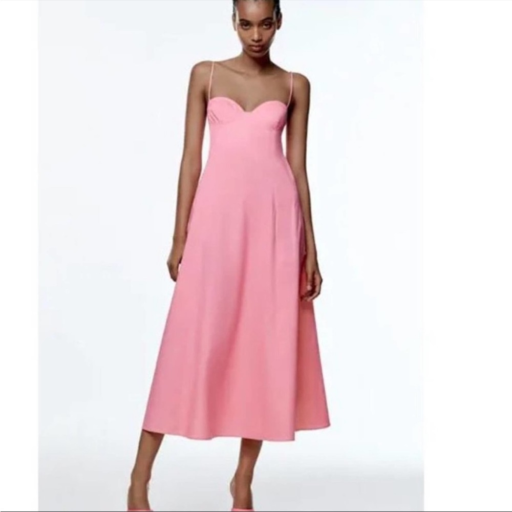 Zara Bright Pink Midi dress